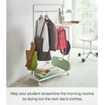 thumbnail image 3 of Yamazaki Home Kids' Rolling Coat Rack, White, Steel, Supports 35.2 pounds, Wheels, 3 of 7