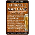thumbnail image 1 of NATHANIEL'S Man Cave Rules Rusty Gift Sign Garage Decor 8 x 12 High Gloss Metal 208120051496, 1 of 1