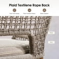 thumbnail image 4 of PURPLE LEAF OUTDOOR Counter Height Outdoor Bar Stools Set of 4, Rattan Woven Aluminum Boho Style with Back and Cushion, All-Weather, for Garden, Kitchen Island, Patio, 4 of 7