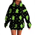 thumbnail image 4 of Women Hoodies Festive Halloween Letter Print Sweatshirt Stylish Long Sleeve Pullover Tops for Autumn Celebration, 4 of 6