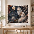 thumbnail image 5 of White and Copper Fox on Moonlit Mountain Lake, Dramatic Fantasy for Animal Lovers, Japanese Wildlife Art, Housewarming Gift, Tapestry Wall Hanging for Bedroom and Living Room, 5 of 7