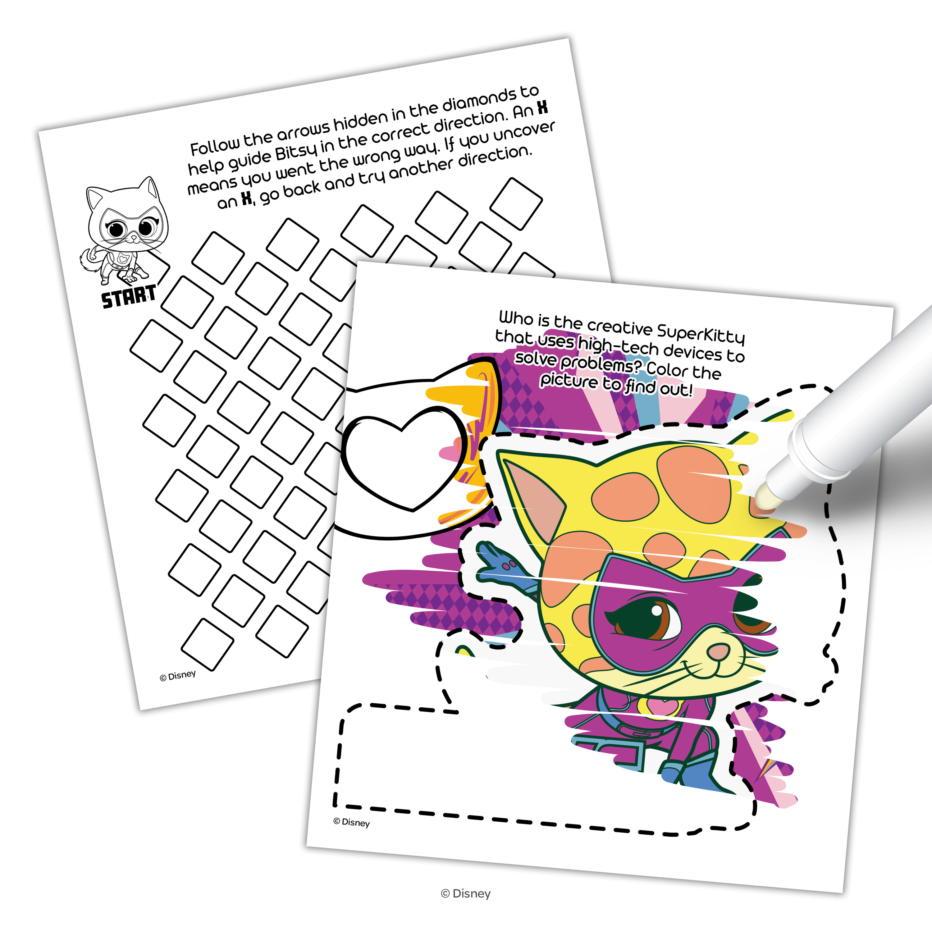 Disney Jr Super Kitties 16-Page Imagine Ink Coloring and Activity Book with Mess-Free Marker, by Bendon
