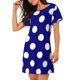 thumbnail image 2 of Balery Navy And White Polka Dot Camisón de manga corta con cuello redondo para mujer, cómodo y elegante., 2 of 6