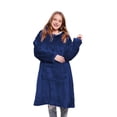 thumbnail image 4 of Couverture Portable à Capuche pour Femmes en Molleton, Sweat à Capuche Chaud et Confortable avec Poche, Bleu Régulier, Taille Unique, 4 of 7