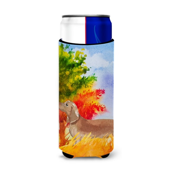 Carolines Treasures CK1932MUK Fall Red Dachshund Michelob Ultra Hugger for slim cans  Slim Can multicolor