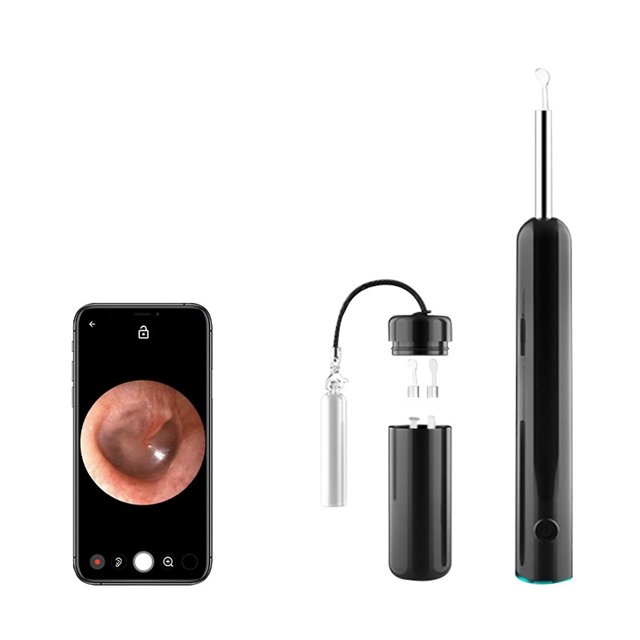 Herramienta de eliminación de cera HUOGUO con cámara otoscopio para teléfono