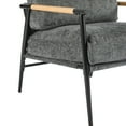 thumbnail image 5 of Christopher Knight Home Mid-Century Modern Upholstered Accent Chair, Wooden Armrest, Metal Frame, Grey, 5 of 8