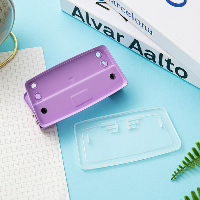 BYDOT Portable Paper Hole Puncher with Chip Storage Tray Double Hole Punch  Tool 10 Sheets Punch Capacity for Binding DIY Album 