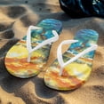 thumbnail image 4 of Chririnla Womens Flip Flops Sunset Sea Turtle Print Casual Non-Slip Quick Dry Slides Sandals Fashion Lightweight Thin Strap Beach Sandal for Walking Vacation, 4 of 7