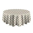 thumbnail image 5 of Beige and White Checkerboard Pattern Round Tablecloth 60"x60",Wrinkle Wipeable Table Cloth for Kitchen Dining Room Picnic Patio Party, 5 of 6