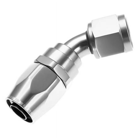 04 AN 45 deg Double Swivel Hose End, Clear