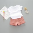 6T Girls Clothes Toddler Girl Short Sleeve Letter Watermelon Print T Shirt Top Shorts Set for 0 To 4 Years 10 Year Old Girl Clothes Girls Short Sets Girls Summer Outfits Size 10-12(Pink,110)