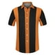 thumbnail image 1 of Camisas hawaianas manga corta botones botones a rayas playeras Marrón oscuro T M, 1 of 6