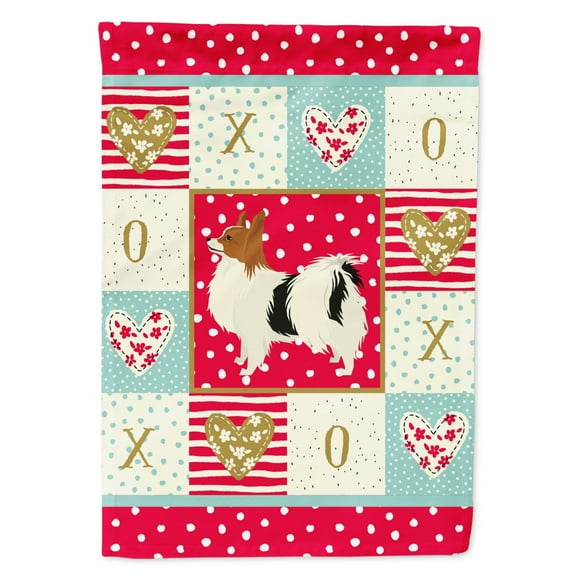 Carolines Treasures CK5943CHF Papillon Love Flag Canvas House Size Large multicolor