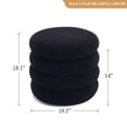 thumbnail image 4 of Zesthouse 19.5" Wide Round Boucle Storage Ottoman, Tufted Sherpa Ottoman Footstool for Living Room Bedroom, Black, 4 of 10