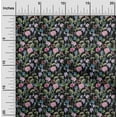 thumbnail image 2 of oneOone Polyester Spandex Black Fabric Floral Craft Projects Decor Fabric Printed By The Yard 56 Inch Wide, 2 of 5