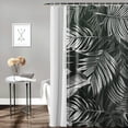 thumbnail image 2 of Orinice  Black and White Leaves Shower Curtain Tropical Leaf Shower Curtain for Bathroom Rustic Banana Leaf Palm Leaf Floral Shower Curtain Set with Hooks  36x72, 2 of 7