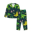 thumbnail image 1 of Fotbe Dinosaurs and Flowers Conjunto de Pijama de Manga Larga para Mujer con Estampado, Ropa de Dormir de 2 Piezas, Conjunto de Casa Suave y Cómodo con Bolsillos-X-Large, 1 of 7