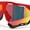Black Red - Orange Mirror, variant on Large Coverage Mirror Lens Shield Curved Wrap Sport Sunglasses All Black