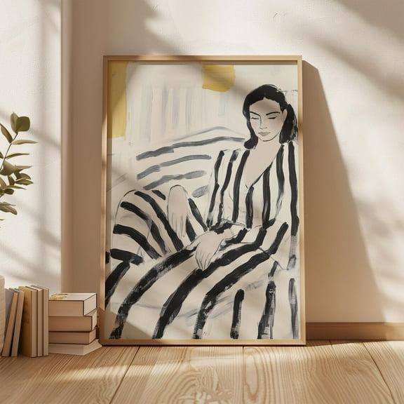 Minimalist Black And White Wall Art, Modern Abstract Woman Print, Fashion Illustration Decor, Stylish Aesthetic Poster, Wall Art, Modern Wall Decor, 8x12 UNFRAMED