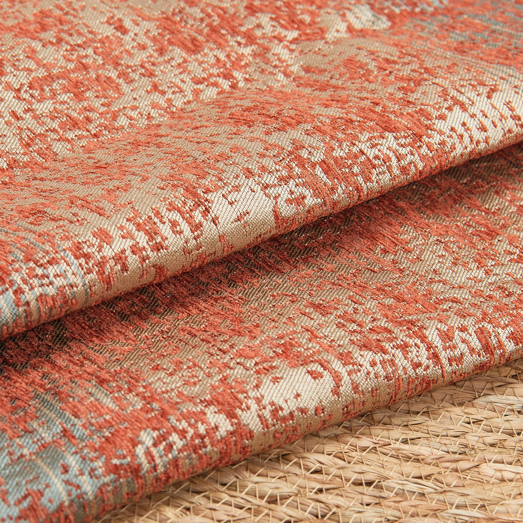 Home Soft Things Jacquard Chenille Big Zipper Throw Pillow Cover 2 Piece Set - Orange - 14" x 26"
