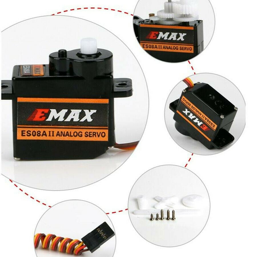 Buy EMax ES08A II 9 Gram Mini Servo Analog TREX 450 For RC Plane Heli