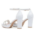 thumbnail image 6 of kkdom Women High Heels Sandals Rhinestone Platform Pump Sandals White Size 6.5, 6 of 6