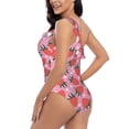 thumbnail image 4 of Pofeuu Strawberry Print Women's One Piece Swimsuits One Shoulder Swimwear Asymmetric Ruffle Monokinis Bathing Suits-XX-Large, 4 of 6