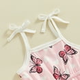 thumbnail image 5 of Bagilaanoe Newborn Baby Girl Summer Jumpsuit Shorts Butterfly Print Sleeveless Bodysuit 12M 18M 24M 3T 4T 5T Kids Playsuits One Piece Romper, 5 of 7