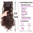 thumbnail image 5 of SHCKE Hair Extensions 24" Clip in Wavy Curly Hair Extensions 26" Straight Fluffy Hair Extensions Colorful Synthetic Full Head Clip in Hair Pieces for Women, 5 of 5