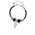 thumbnail image 2 of Delight Jewelry Silvertone Crystal Initial - Y - Granddaughter Celtic Knot Leather Bead Bracelet, 7"+2" Extender, 2 of 4