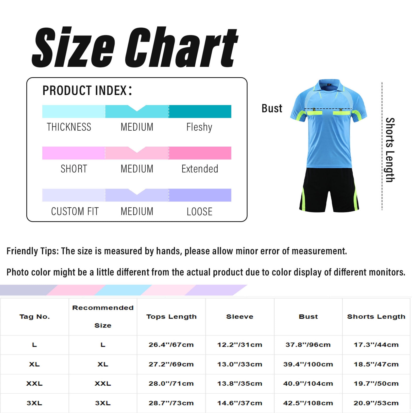 Manyakai Men Soccer Referee Athletic Uniform Soccer Competition Jersey And Shorts Set with Pockets Fluorescent Green L