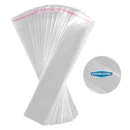 WRISTBIQUE Clear Resealable Polypropylene Opp Bags 200 Pack 10.6 x 2 Inch Storage Bags