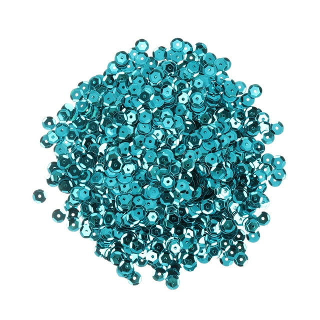Lentejuelas Sueltas con Reverso Plateado 2400 Piezas Lentejuelas en Forma de Copa para Bordado Y Manualidades, Color Azul Lago
