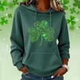thumbnail image 2 of Chandails à Capuchon pour Femmes de la Saint-Patrick 2026 à Manches Longues avec Graphique de Trèfle et Poches, 2 of 5