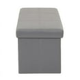 thumbnail image 5 of American Furniture Classics 43" Vinyl Foldable Tufted Storage Bench in Gun Gray, 5 of 9