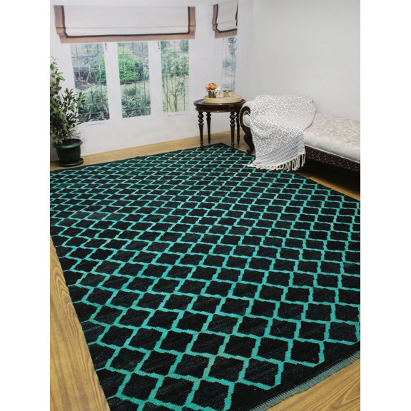 Elan Cemal Black/Blue Rug, 6'11" x 9'10"