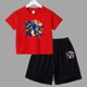 thumbnail image 3 of Conjunto de 2 piezas de camiseta y pantalones cortos informales para niños y adolescentes, de algodón, de manga corta, para verano, 3 of 5