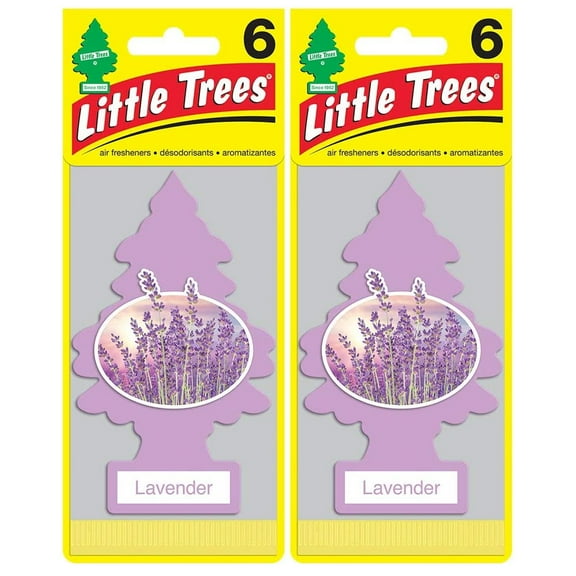 LITTLE TREES Car Air Freshener Hanging Tree, Lavender (12 Pack)