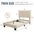 thumbnail image 2 of Virans Twin Size Bed Frame,Upholstered Linen Platform Bed frame with Fabric Headboard,Solid Wood Slats Support,Noise Free,No Box Spring,Easy Assembly,Beige, 2 of 9