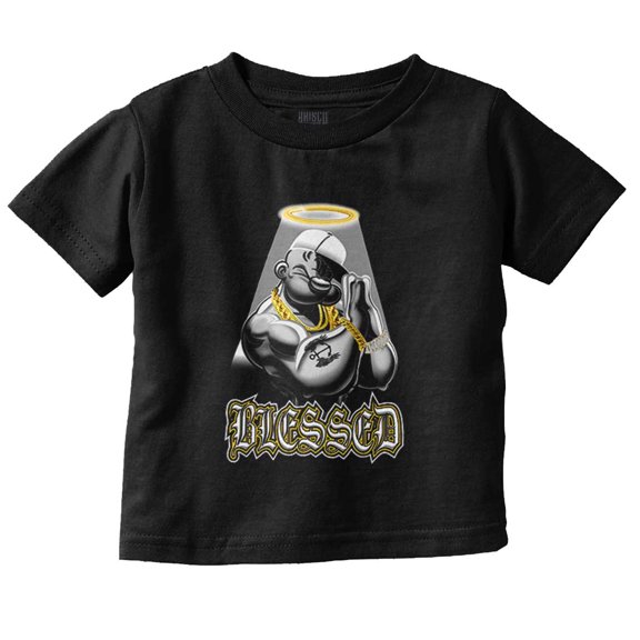 Urban Popeye Blessed Angel Cartoon Toddler Boy Girl T Shirt Infant Toddler Brisco Brands 6M
