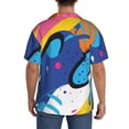 thumbnail image 3 of Naloa Abstract Color Splash Men's Loose Fit Cuban Collar Short-Sleeve Shirt, Hawaiian Shirts, Mens Shirts Casual for Everyday Wear Outings-Medium, 3 of 5