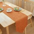 thumbnail image 1 of Nvzi solid color linen simple long strip table flag tea flag cloth dining cabinet tea table flag desktop decoration (orange, 180*30cm), 1 of 5