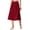 F-409Wine, variant on Women's Skirt Summer High Waist Solid Color A Line Buttons Flowy Elegant Breathable Comfortable Mid Length Skirt For Everyday Wear ,Black,L