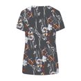 thumbnail image 4 of Camisetas de manga corta de verano para mujer, blusa informal con cuello redondo y estampado frontal Pompotops hfajkhk129039, 4 of 5