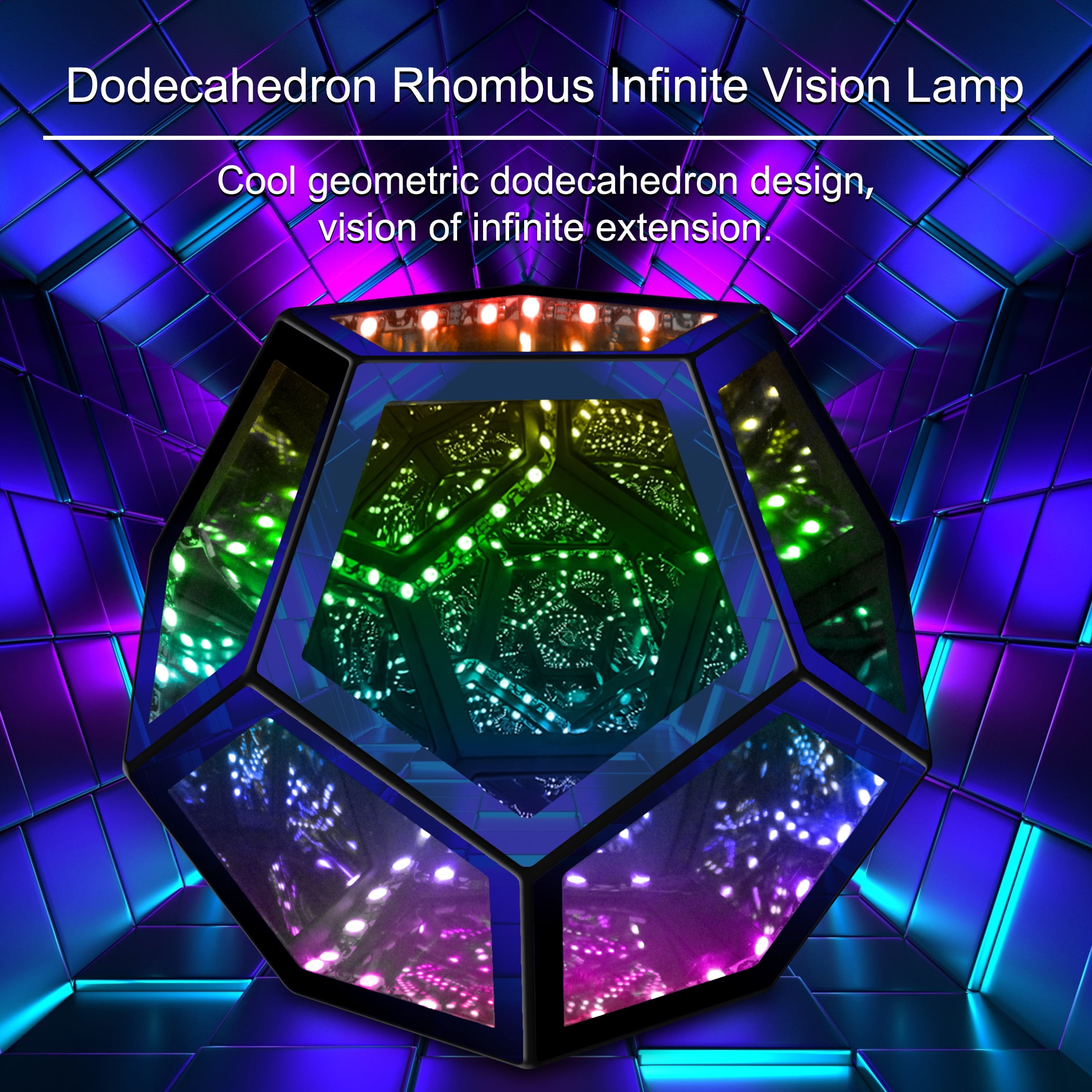 Lamp Depot Infinity Dodecahedron Color-Changing Table Lamp LED Art Mood Lamp Desktop Night Light Christmas Gift w/ Remote and APP Control