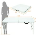 thumbnail image 2 of 4ft Portable Folding Table For Camping, White, Indoor & Outdoor Controlling, 135kg Max Weight Interrupting Capacity, Foldable With Fixed Holding Utensil, Smooth Waterproof Tabletop Point, Stable, 2 of 4