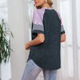 thumbnail image 3 of Gibobby Blusas Termicas Dama Blusa de mujer de manga corta estampada con cuello redondo y costuras redondas sexy para mujer（Gris， L), 3 of 4