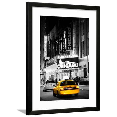 Advertising - Chicago the musical - Yellow Taxi Cabs - Times square - Manhattan - New York City - U Framed Print Wall Art By Philippe (Best Cab App Chicago)