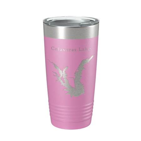 

Calaveras Lake Map Tumbler Travel Mug Insulated Laser Engraved Coffee Cup Texas 20 oz Light Purple